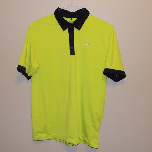 Mens Nike Golf Dry Fit Neon Polo 